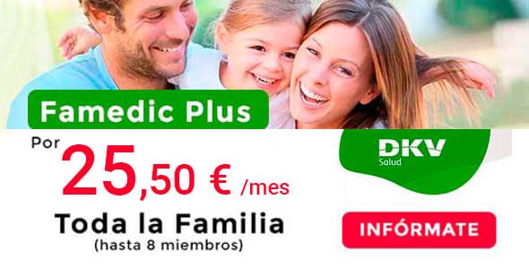 Dkv Famedic Plus un Seguro de salud para toda la familia por 22,50€ al mes